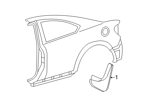 2014 Scion tC Exterior Trim - Quarter Panel Mud Guard Diagram for PT769-21110