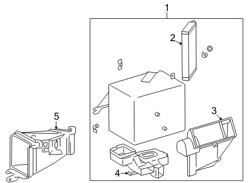 2000 Toyota Corolla Heater Core & Control Valve Duct Sub-Assembly, Air Diagram for 87201-02030