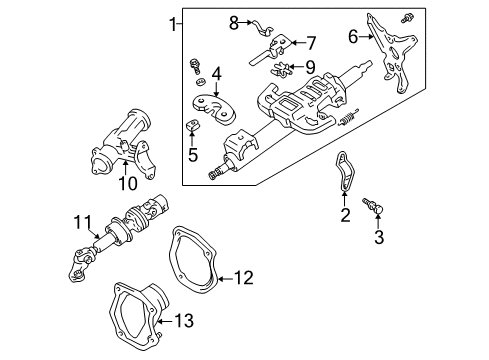 2001 Toyota Solara Steering Column & Wheel, Steering Gear & Linkage Column Assembly Diagram for 45250-06330