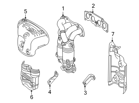 2001 Toyota Highlander Exhaust Manifold Exhaust Manifold Diagram for 25051-28090