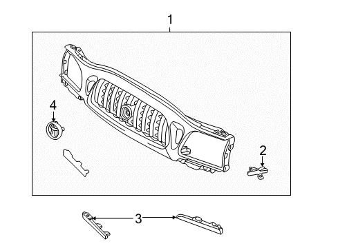 2001 Toyota Tacoma Grille & Components Grille Diagram for 53100-04240