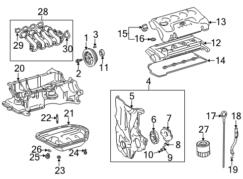 2001 Toyota Echo Intake Manifold Intake Manifold Seal Diagram for 22271-21020