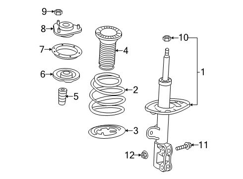 2019 Toyota RAV4 Struts & Components - Front Spring Diagram for 48131-42A20