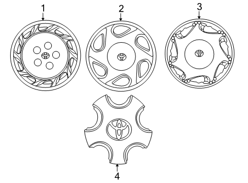 1997 Toyota Camry Wheel Covers & Trim Center Cap Diagram for 42603-33070