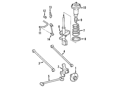 2012 Toyota Highlander Rear Suspension Components, Stabilizer Bar Bushings Diagram for 48818-48080