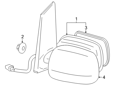 2006 Toyota Prius Outside Mirrors Mirror Assembly Diagram for 87910-47101