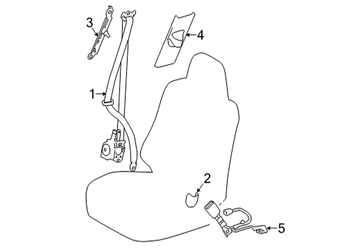 2021 Toyota Venza Seat Belt Anchor Plate Diagram for 73023-12030-B0
