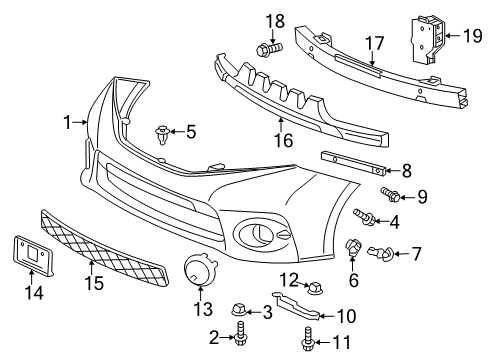 2015 Toyota Sienna Front Bumper Bumper Cover Diagram for 52119-08903