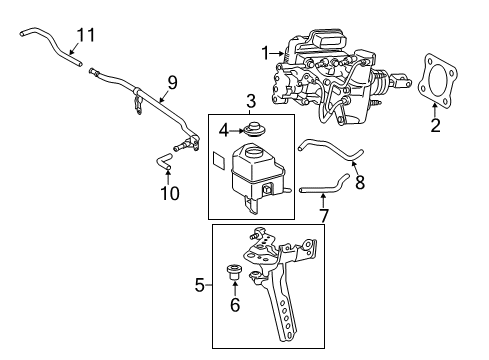 2013 Toyota Avalon Hydraulic System Brake Booster Diagram for 47050-41010