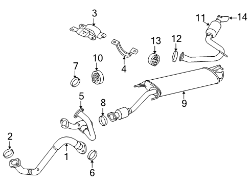 2011 Toyota RAV4 Exhaust Components Tailpipe Extension Diagram for PT18A-42090