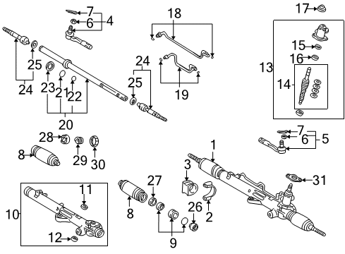 2003 Toyota Sequoia Steering Column & Wheel, Steering Gear & Linkage Intermed Shaft Diagram for 45860-34020