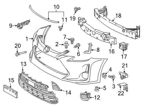 2015 Scion tC Switches & Sensors Lower Grille Diagram for 53112-21060