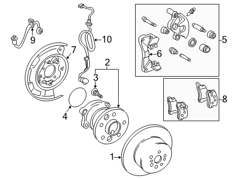 1997 Toyota Camry Rear Brakes Wheel Cylinder Diagram for 47550-20190