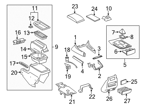 2003 Lexus LX470 Center Console Box Diagram for 58823-60030