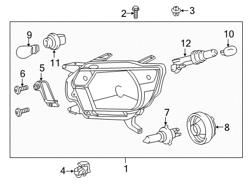 2012 Toyota Tacoma Bulbs Composite Assembly Diagram for 81110-04181