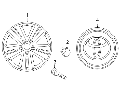 2007 Toyota Highlander Wheels, Covers & Trim Wheel Diagram for 42611-48320