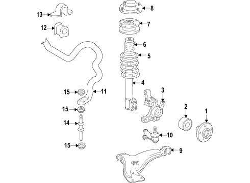 1997 Toyota Paseo Front Suspension Components, Lower Control Arm, Stabilizer Bar Coil Spring Diagram for 48131-1G202
