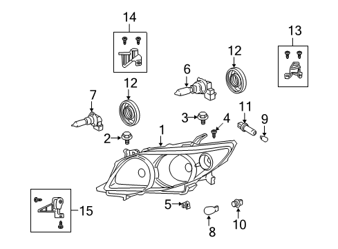 2009 Toyota Corolla Headlamps Composite Assembly Diagram for 81110-02670