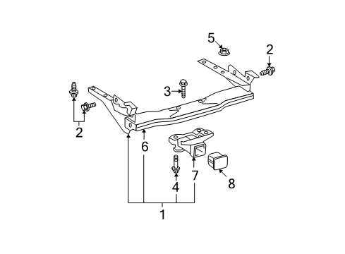 2004 Toyota Tundra Trailer Hitch Components Trailer Hitch Diagram for PT228-34110