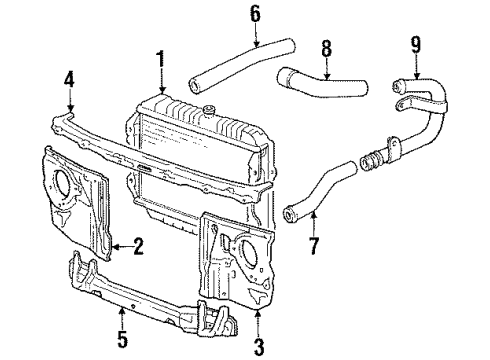 1985 Toyota Pickup Radiator & Components Lower Hose Diagram for 16572-54120