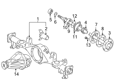 1997 Toyota 4Runner Axle Housing - Rear Differential Carrier Diagram for 41110-3D031