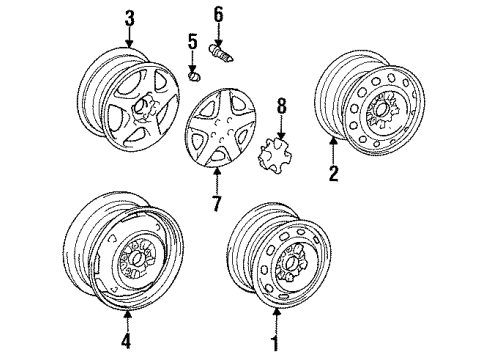 1994 Toyota Celica Wheels, Covers & Trim Wheel Cap Diagram for 42602-20340