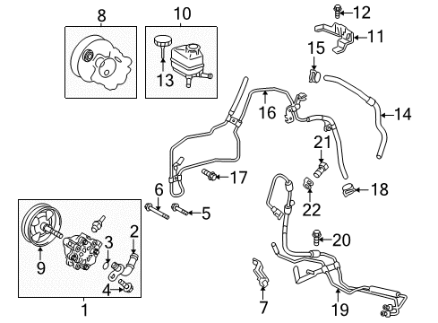 2007 Scion tC P/S Pump & Hoses, Steering Gear & Linkage Power Steering Pump Gasket Set Diagram for 04446-02140