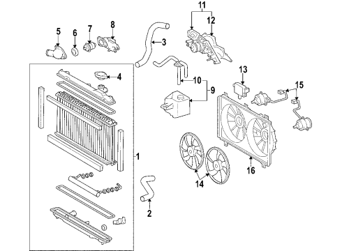 2006 Lexus GS430 Cooling System, Radiator, Water Pump, Cooling Fan Water Pump Assembly Diagram for 16100-59275-83