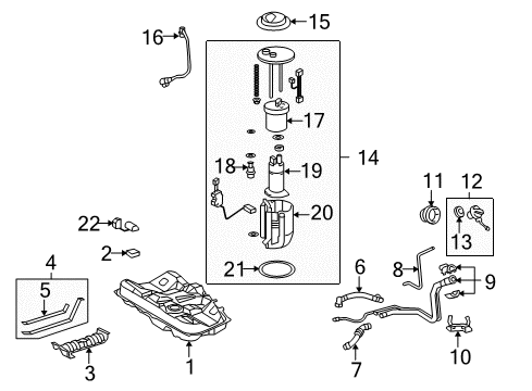 2010 Toyota Venza Fuel Injection Fuel Pump Diagram for 23220-0P090