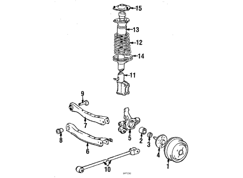 1984 Toyota Corolla Rear Brakes Rear Suspension Control Arm Assembly, No.1 Right Diagram for 48710-32021