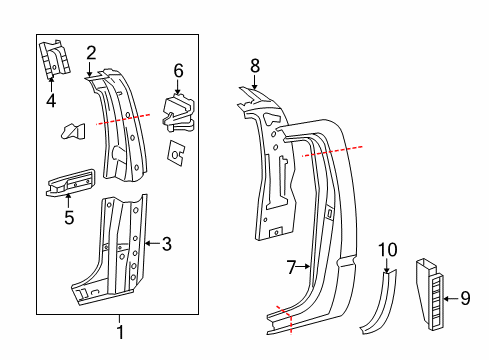 2005 Toyota Tacoma Side Panel & Components Protector Diagram for 58743-04010