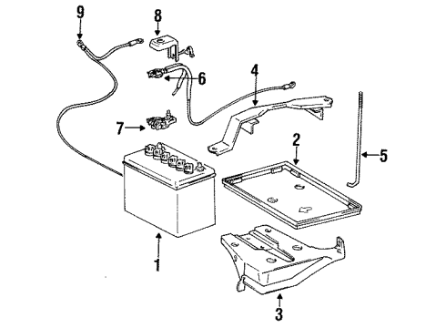 1997 Toyota Corolla Battery Hold Down Diagram for 74404-12350
