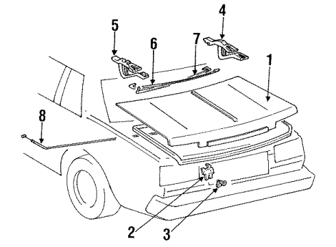 1984 Toyota Celica Trunk Lock Diagram for 64610-14050