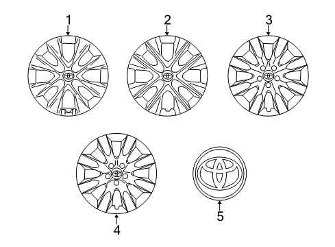 2014 Toyota Corolla Wheel Covers & Trim Center Cap Diagram for 42603-02220