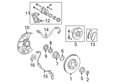 2007 Toyota Tacoma Front Brakes Front Pads Diagram for 04465-04080