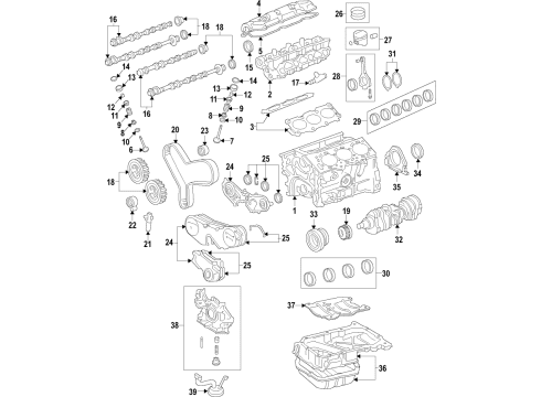 1995 Toyota Avalon Engine Parts, Mounts, Cylinder Head & Valves, Camshaft & Timing, Oil Pan, Oil Pump, Crankshaft & Bearings, Pistons, Rings & Bearings Lower Mount Diagram for 12372-0A020