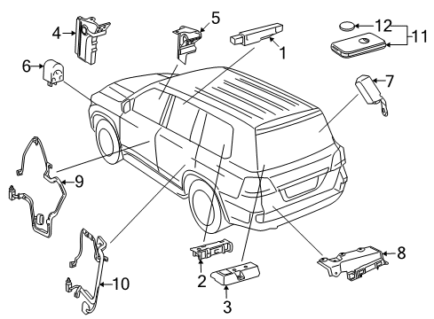 2018 Toyota Land Cruiser Keyless Entry Components Receiver Diagram for 899A0-60040