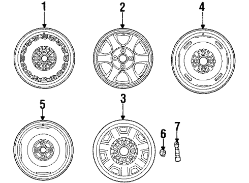 1996 Toyota Paseo Wheels Wheel, Disc Diagram for 42611-0W010