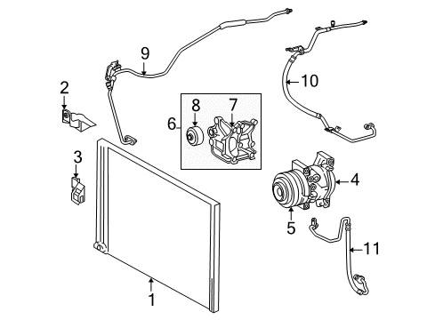 2012 Toyota Tacoma Air Conditioner Mount Bracket Diagram for 88345-04010