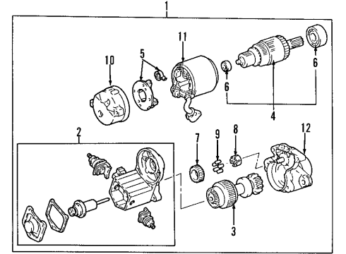 2001 Toyota RAV4 Starter Starter Diagram for 28100-74260-84