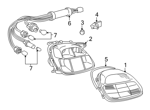 2002 Toyota MR2 Spyder Bulbs Cord, Rear Combination Diagram for 81555-17150