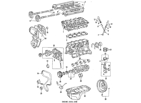 1989 Toyota Celica Engine & Trans Mounting Valve, Exhaust Diagram for 13715-88360