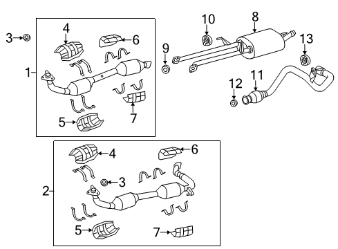 2016 Toyota Tundra Exhaust Components Muffler & Pipe Diagram for 17420-0S070