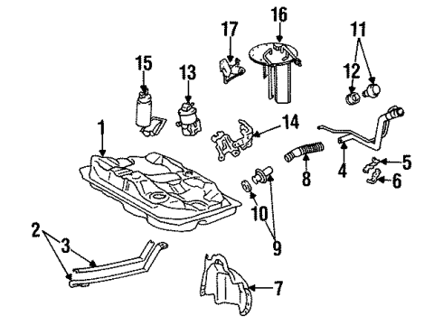 1996 Toyota Corolla Fuel System Components Filter Diagram for 23217-74020