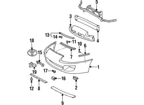 1993 Toyota Supra Automatic Temperature Controls Energy Absorber Diagram for 52611-14120
