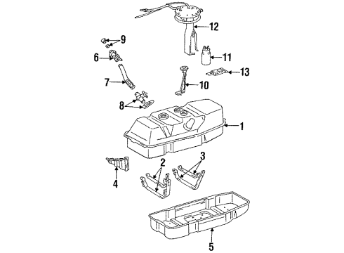 1994 Toyota T100 Fuel Supply Fuel Tank Diagram for 77001-34060