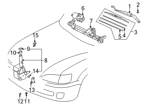 1998 Toyota Camry Wiper & Washer Components Link Assy, Windshield Wiper Diagram for 85150-AA020