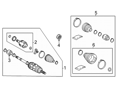 2021 Toyota Sienna Drive Axles - Front Inner Joint Diagram for 43404-06040