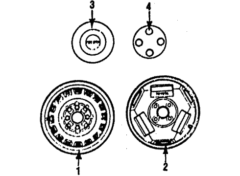 1985 Toyota MR2 Wheels Wheel Nut Diagram for 90942-01060