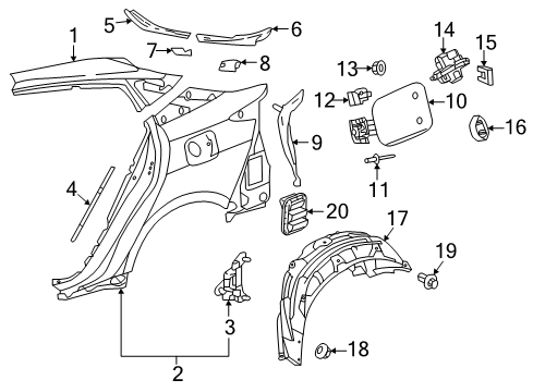 2021 Toyota Prius AWD-e Fuel Door Lock Actuator Diagram for 77030-47031